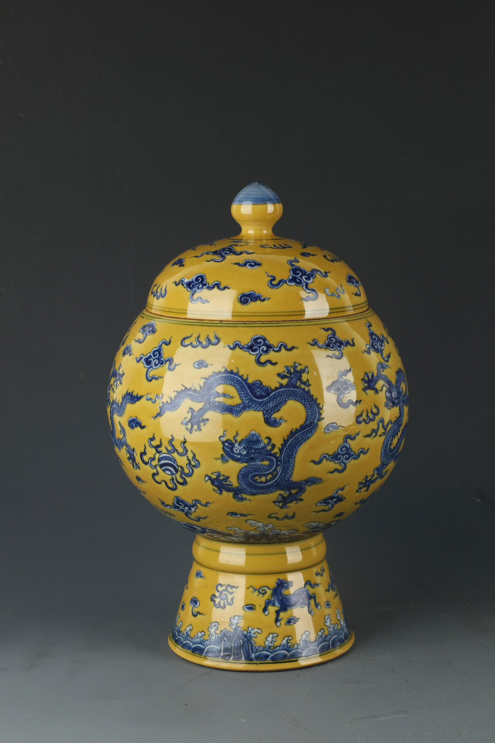 A Famille Jaune Porcelain Stem Jar (1 of 5)