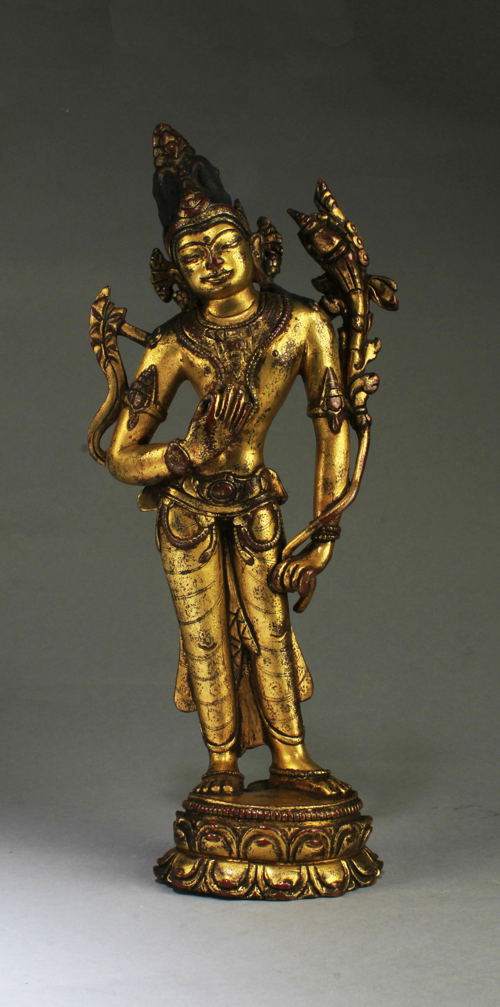 Yuan: A Gilt Bronze Standing Buddha Statue (1 of 7)