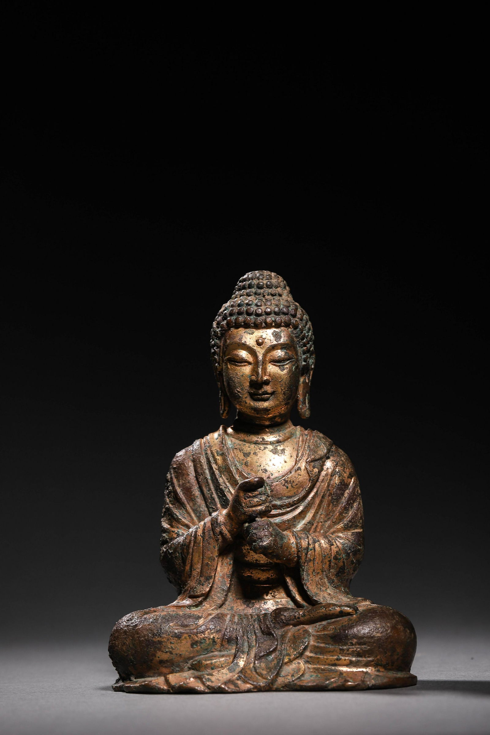 Tang: A Gilt Bronze Seated Buddha Statue (1 of 14)