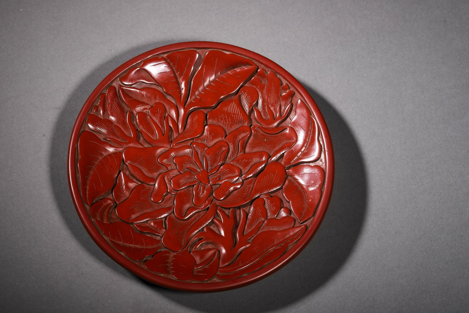 Ming XuanDe: A Cinnabar Lacquer Imperial Plate (1 of 7)