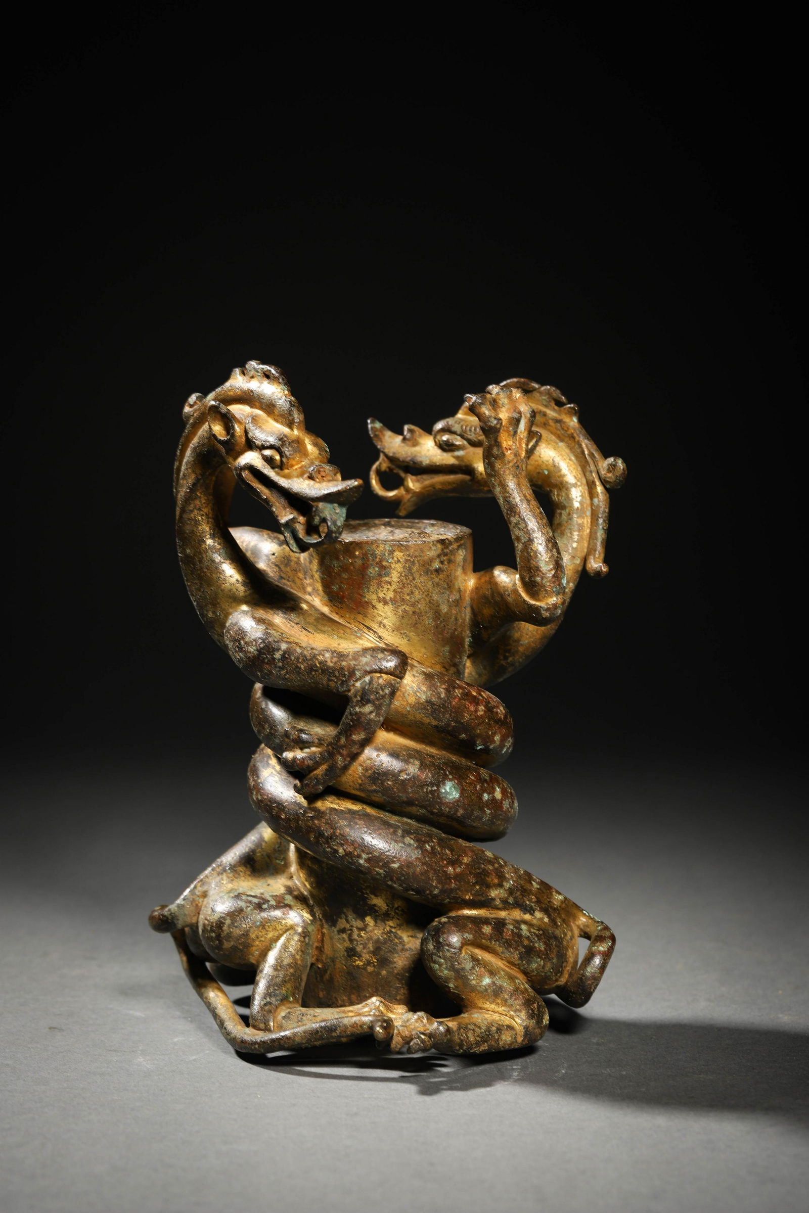 Tang Dynasty: A Gilt Bronze Gradon Figurine (1 of 8)