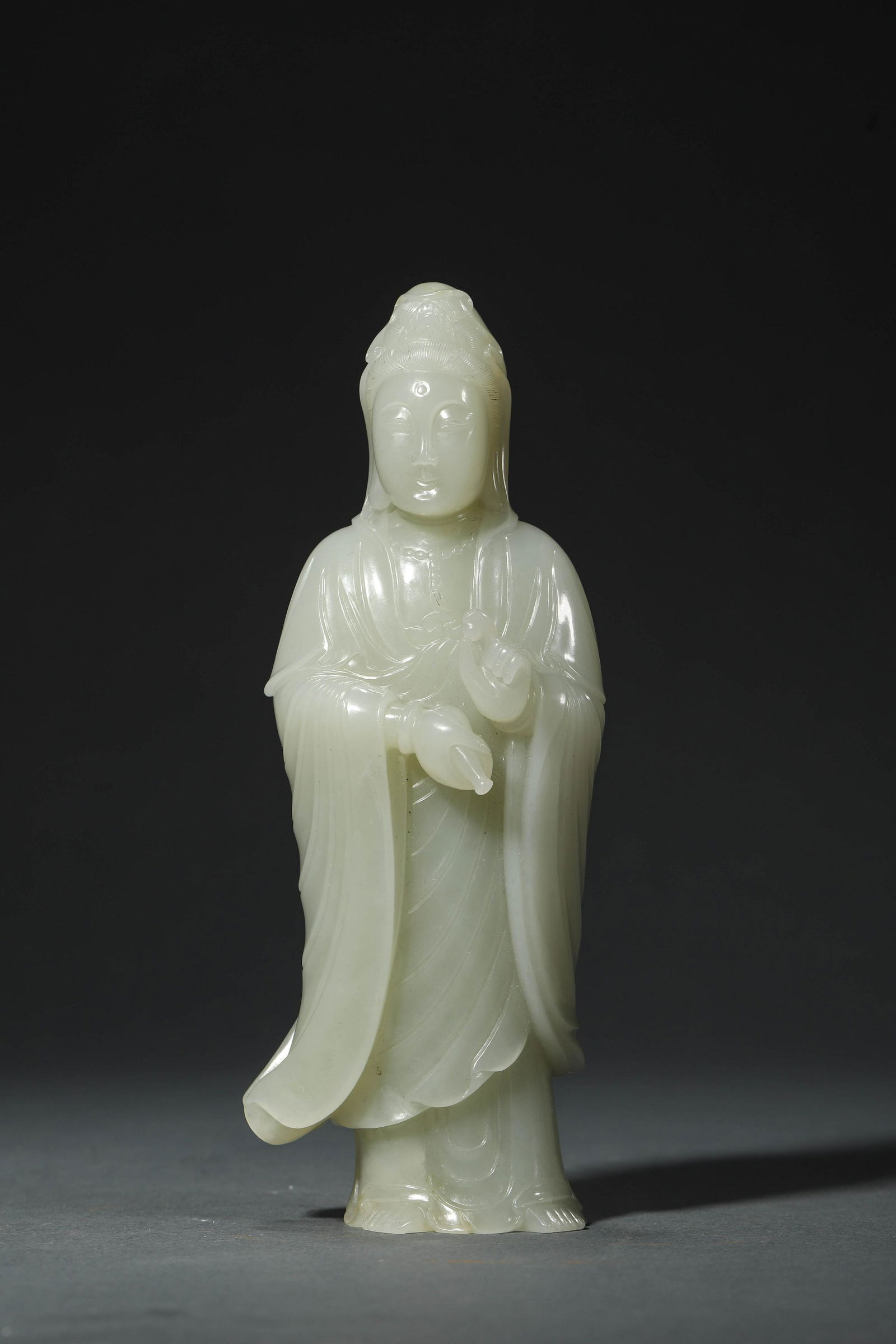QianLong Carved White Jade Guanyin Statue (1 of 7)