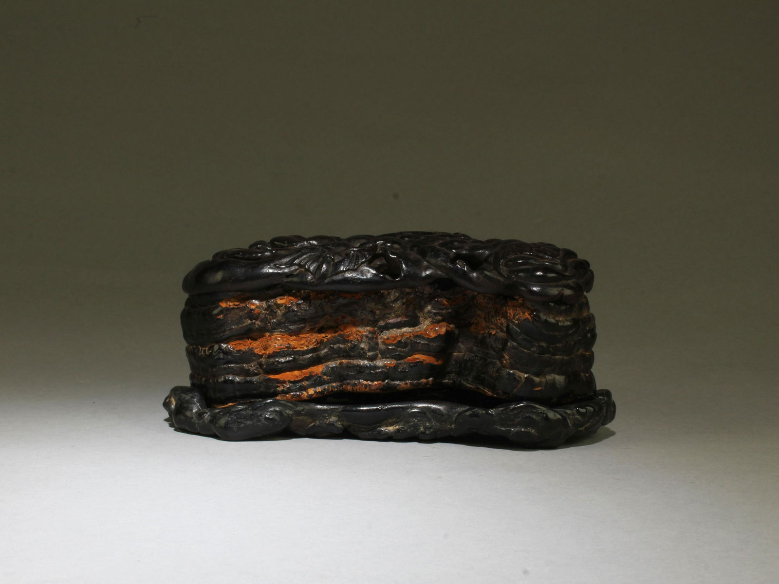 Qing Yongzheng: A Carved Zitan Lingzhi Shaped Ink Washer (1 of 9)