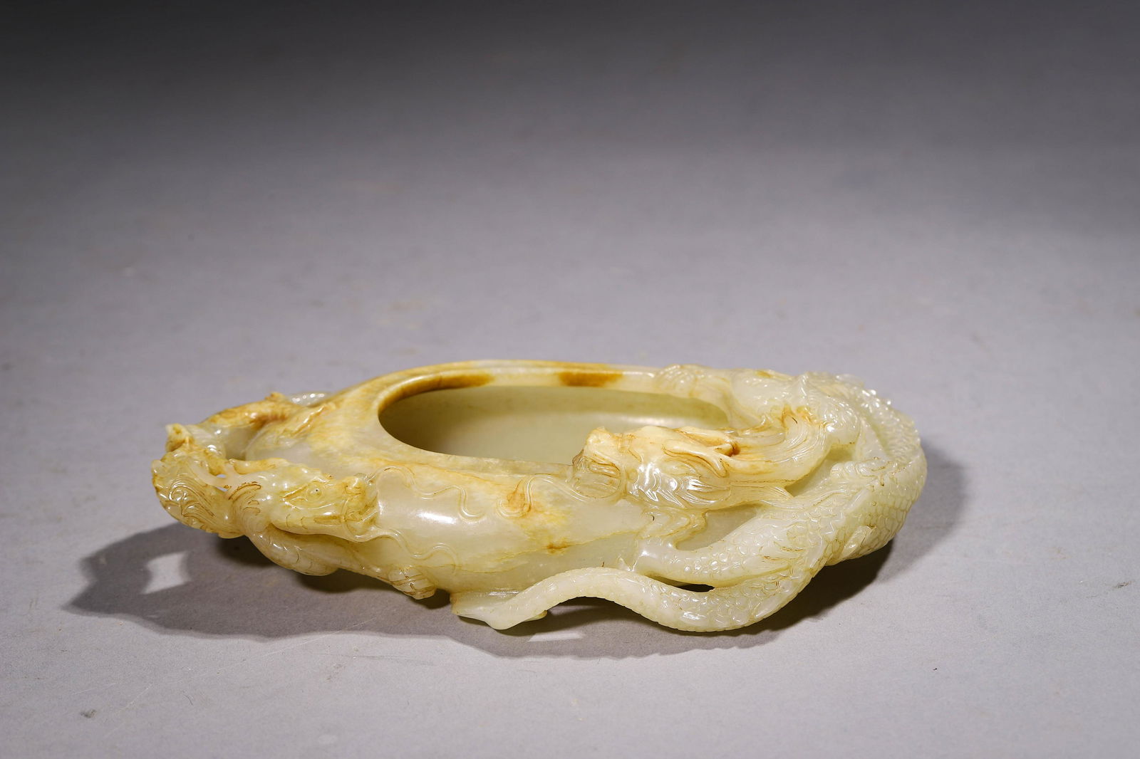 Qianlong Period of Qing Dynasty: A Carved Jade Ink Washer (1 of 8)