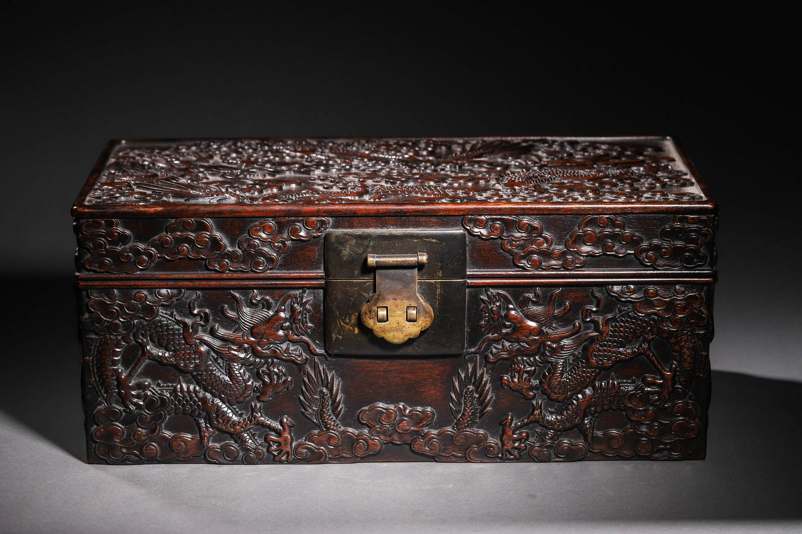 Qing: A Carved Zitan Book Case (1 of 13)