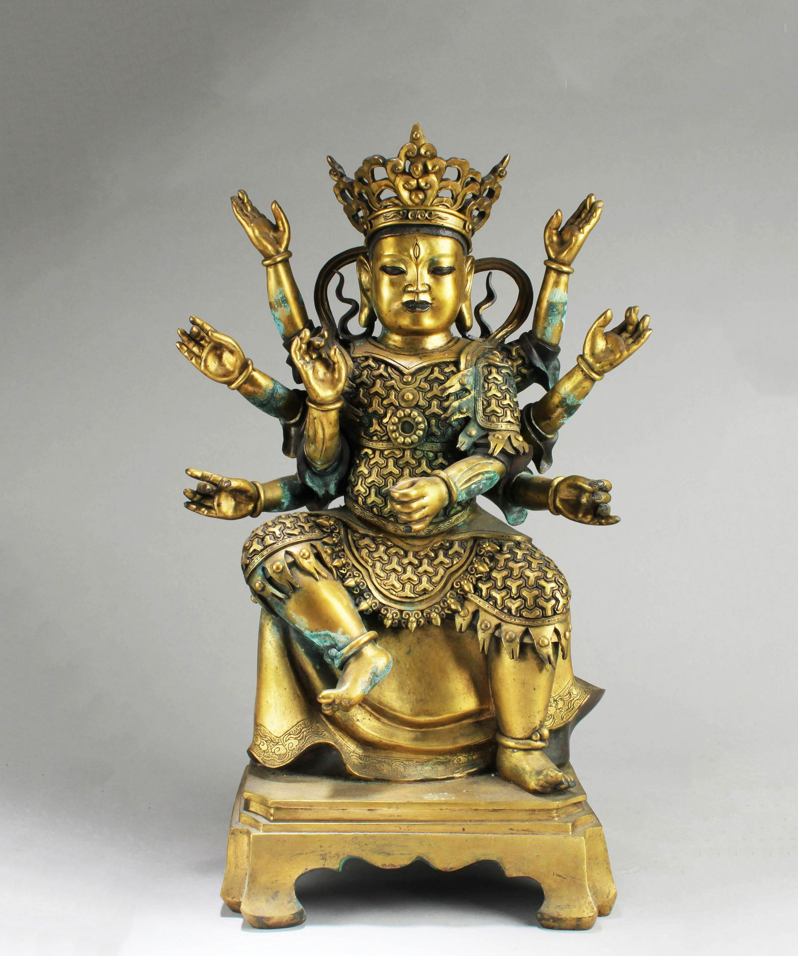 Chinese Gilt Bronze Deity Statue (1 of 3)