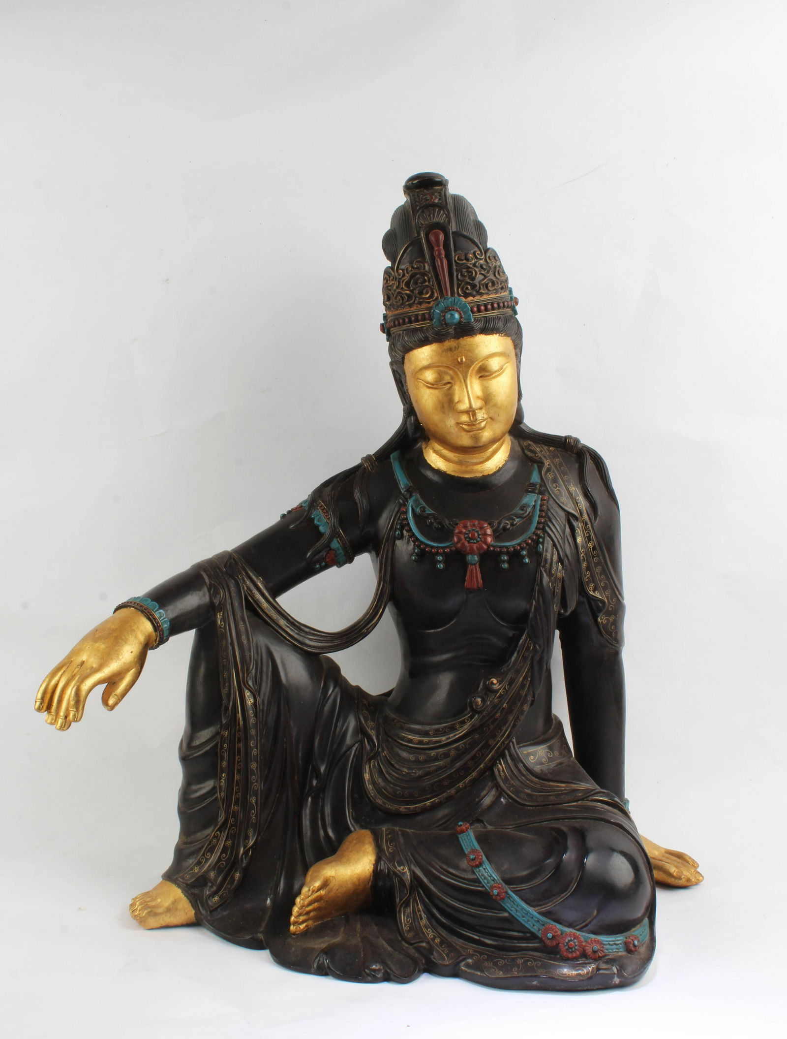 Chinese Gilt Bronze Guanyin Statue (1 of 18)