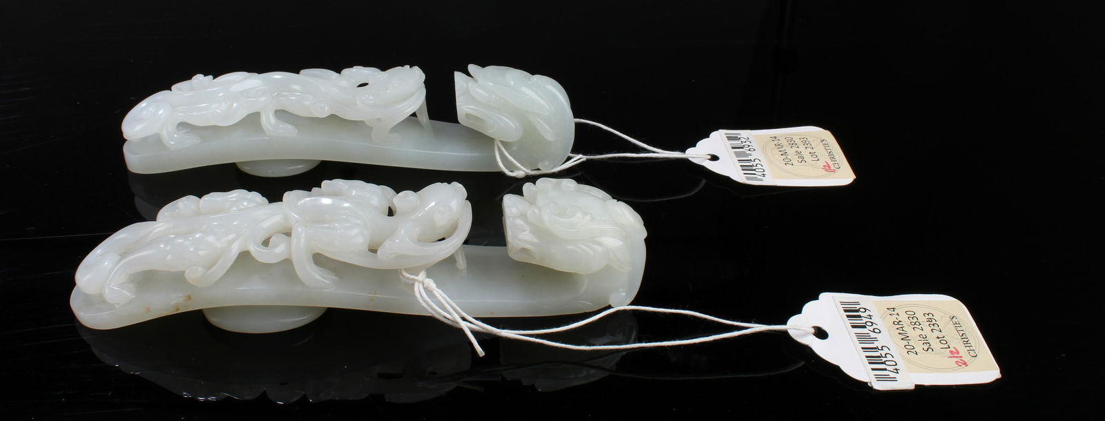 18TH/19TH C Two Antique Chinese Carved White Jade (1 of 7)