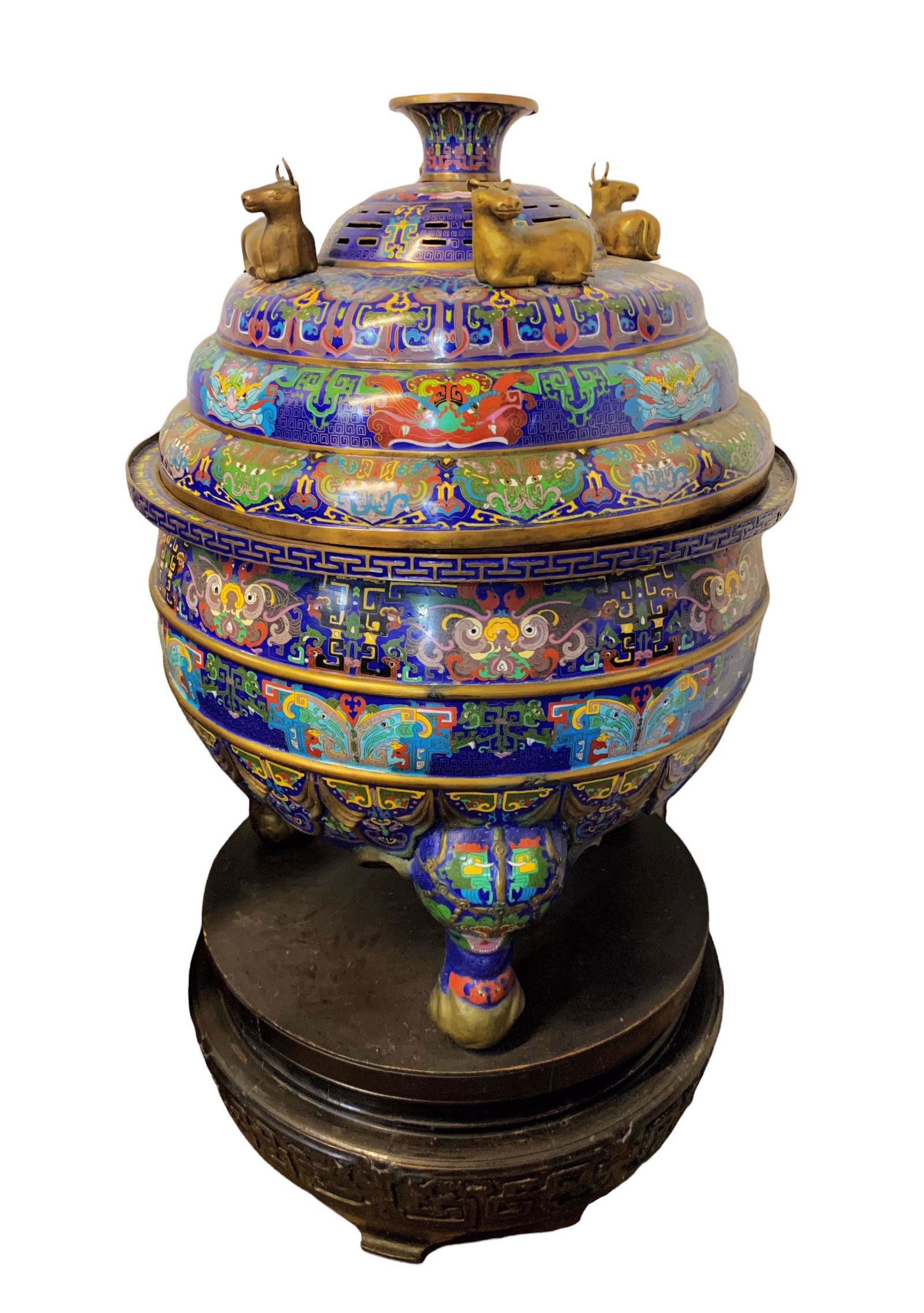 Late 19th Century: Antique Huge Cloisonne Censer (1 of 13)