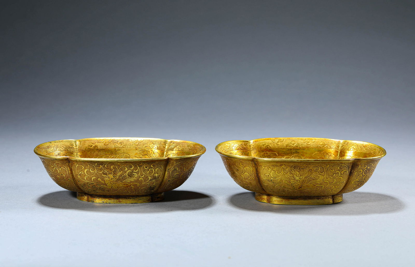 Pair of Gilt-Bronze Mythical Beast Washers (1 of 8)