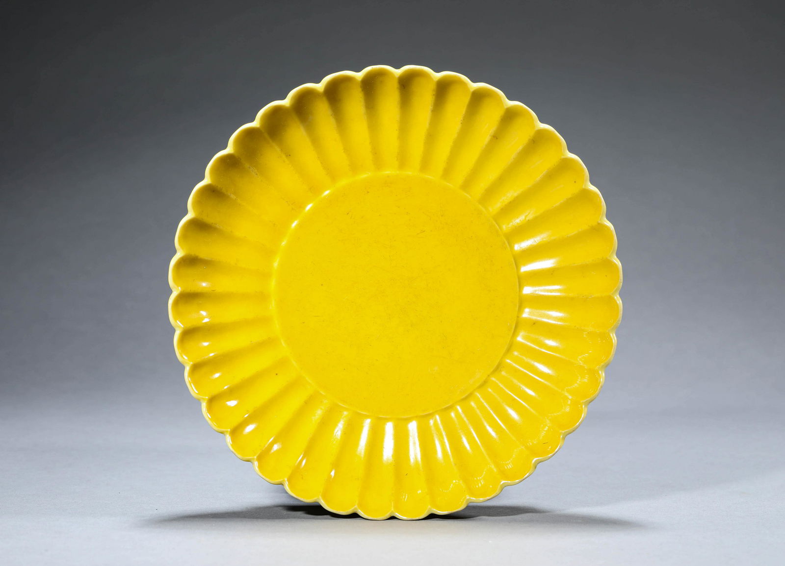 Yellow Glaze Chrysanthemum Plate (1 of 5)