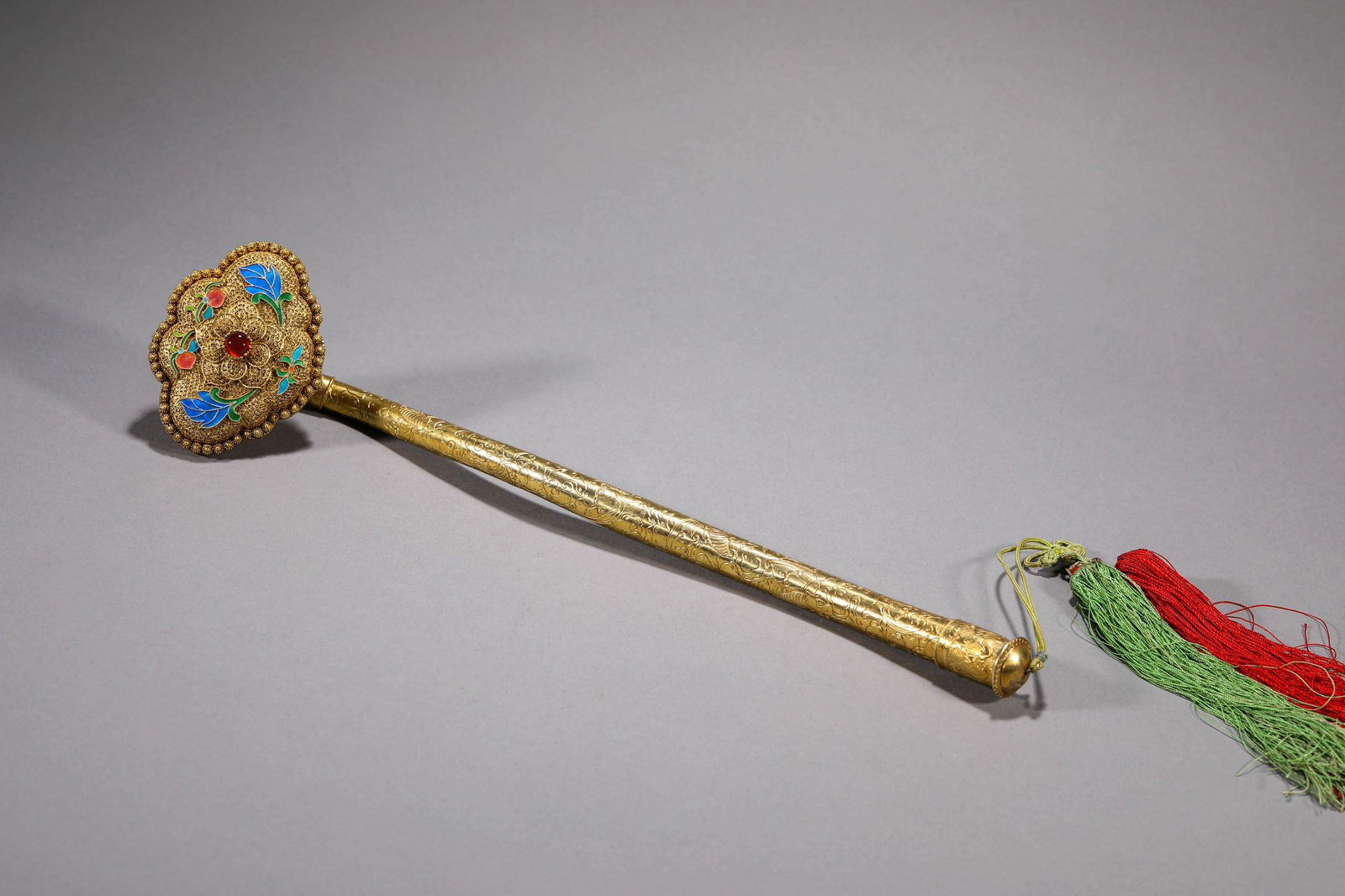 Gilt-Bronze Filigree Kingfisher Ruyi Scepter (1 of 5)