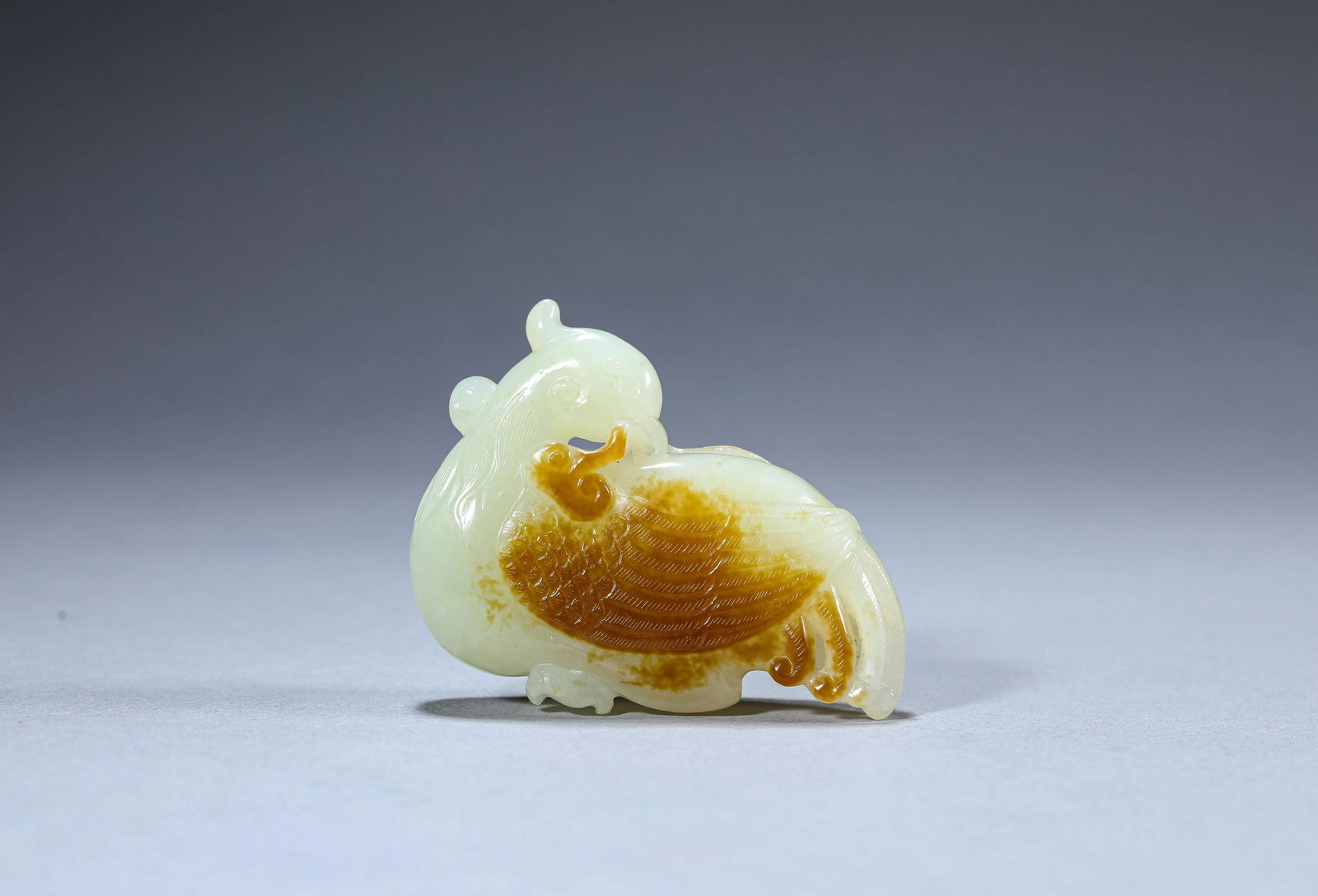 Carved Jade Phoenix and Lingzhi-Form Ornament (1 of 5)