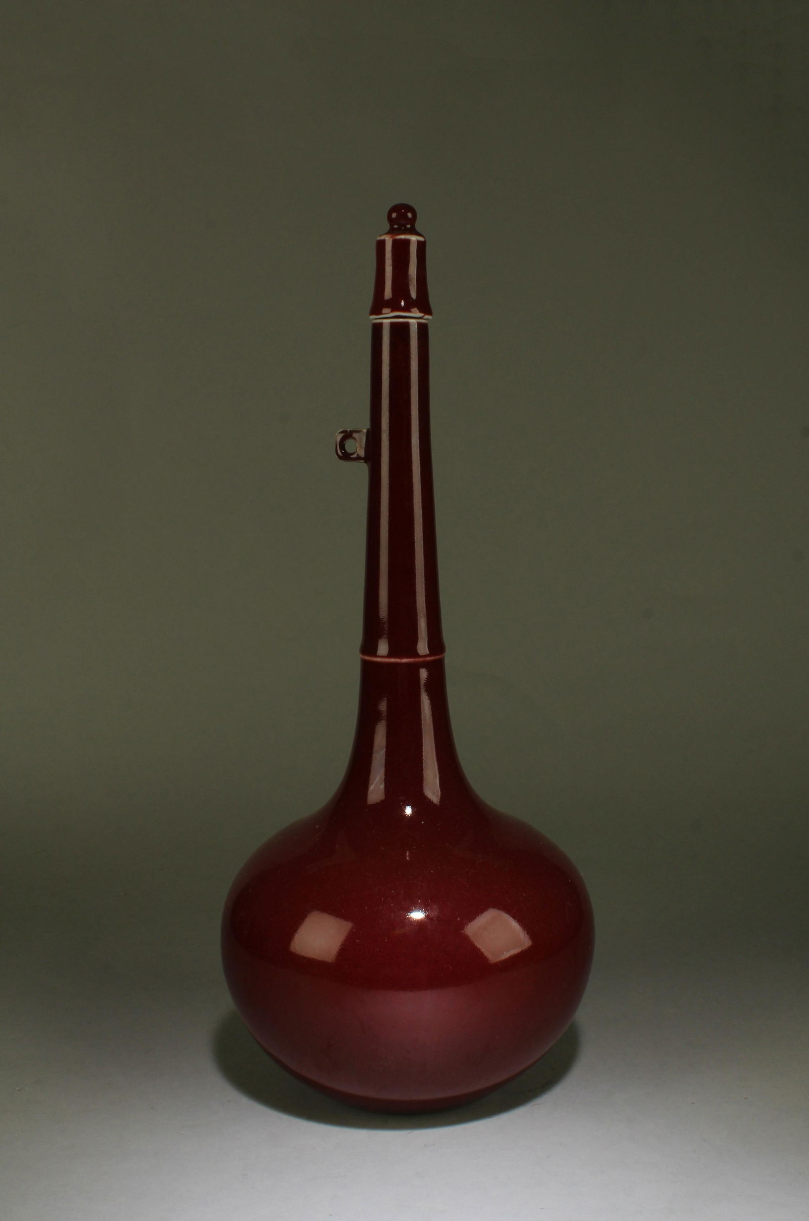 An Ox Blood Color Porcelain Vase (1 of 5)