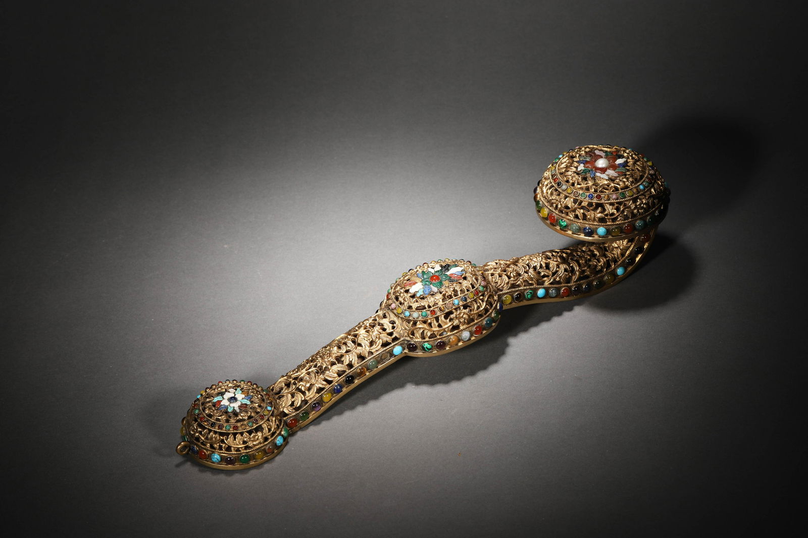 Qing: A Gilt Bronze Ruyi Scepter (1 of 9)