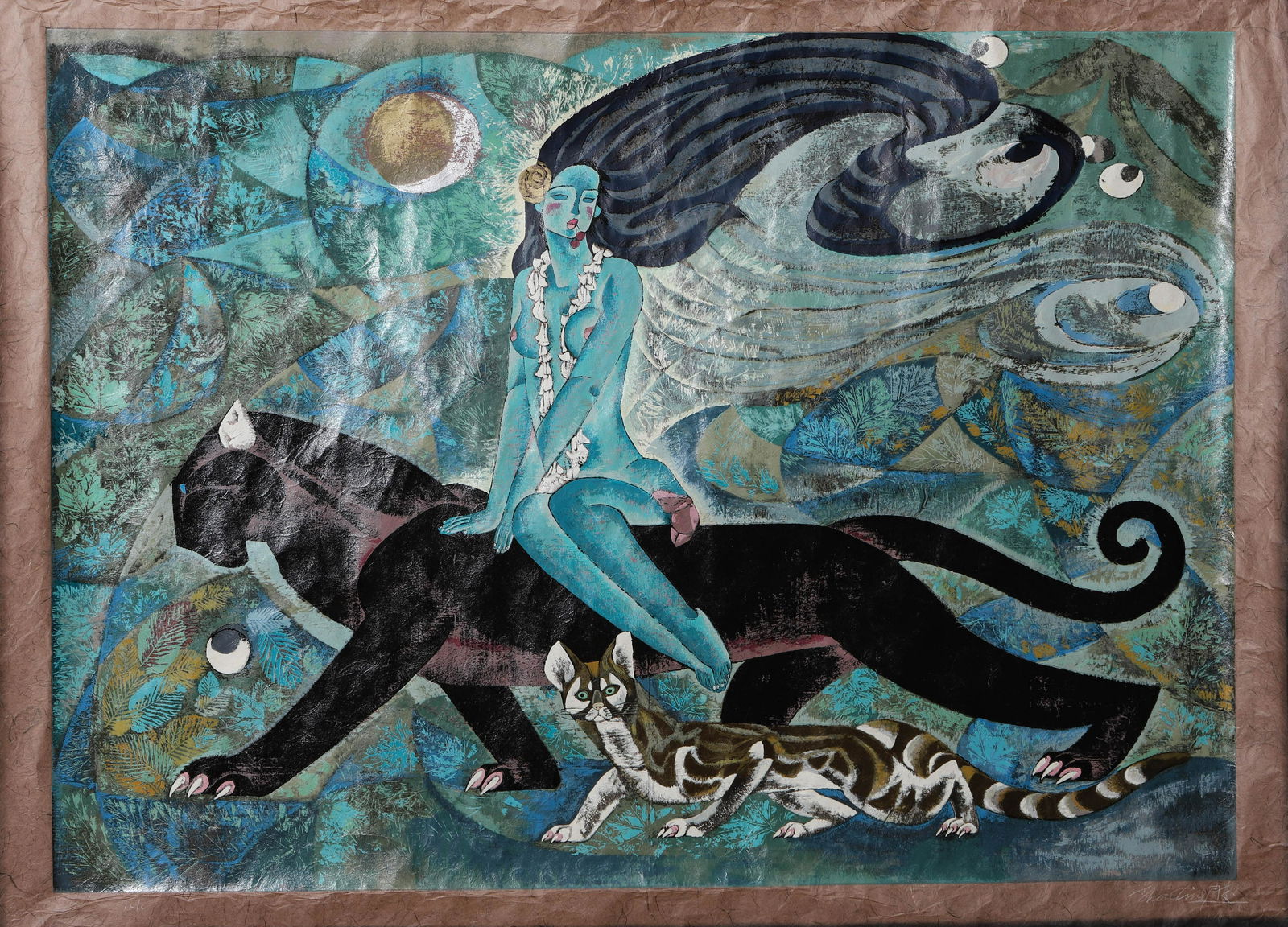 Chinese painting: Chinese painting, signed with seal attributed to Zhou Ling. Dimension: 67cmx93cm