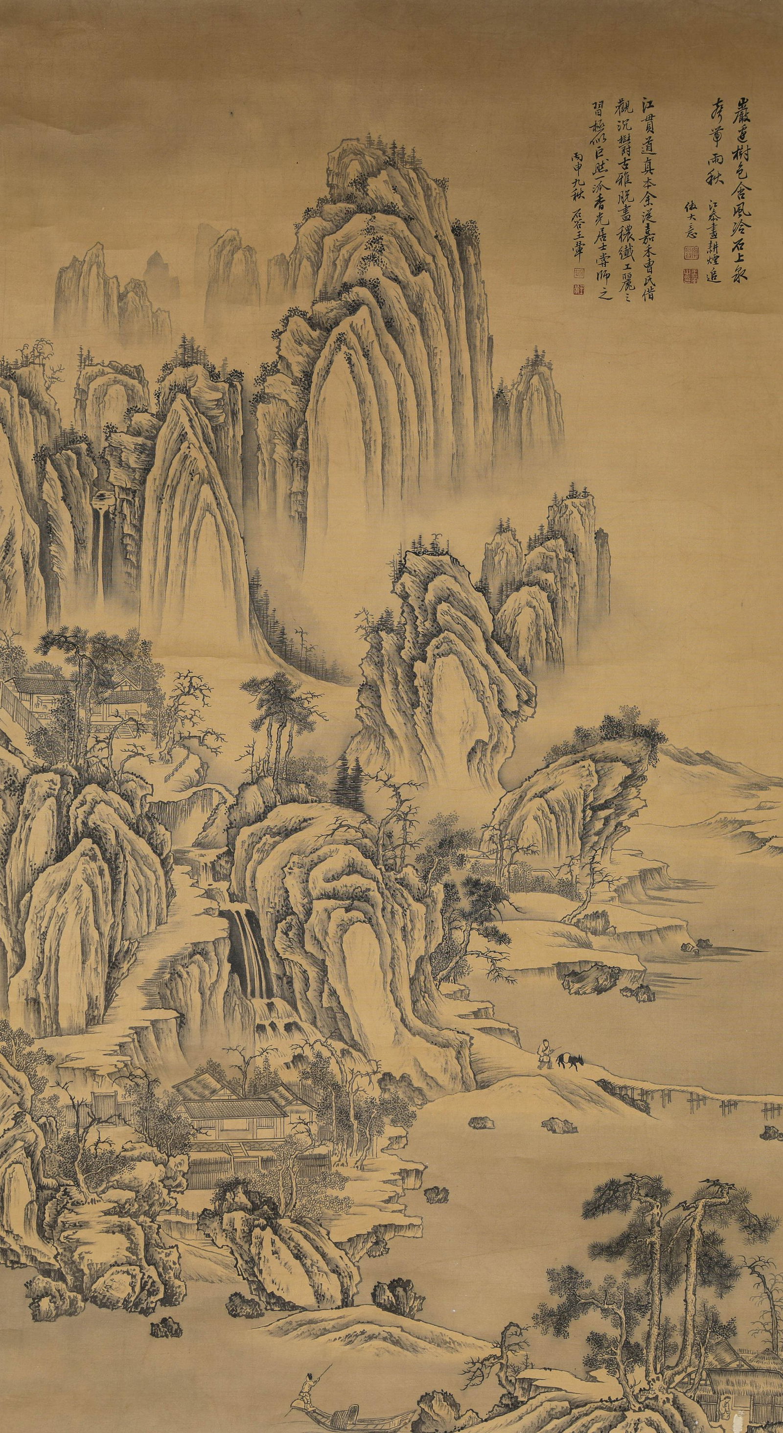 Signed Wang Hui, Chinese Landscape Painting: Signed Wang Hui, Chinese Landscape Painting Width:63cm Height:114cm