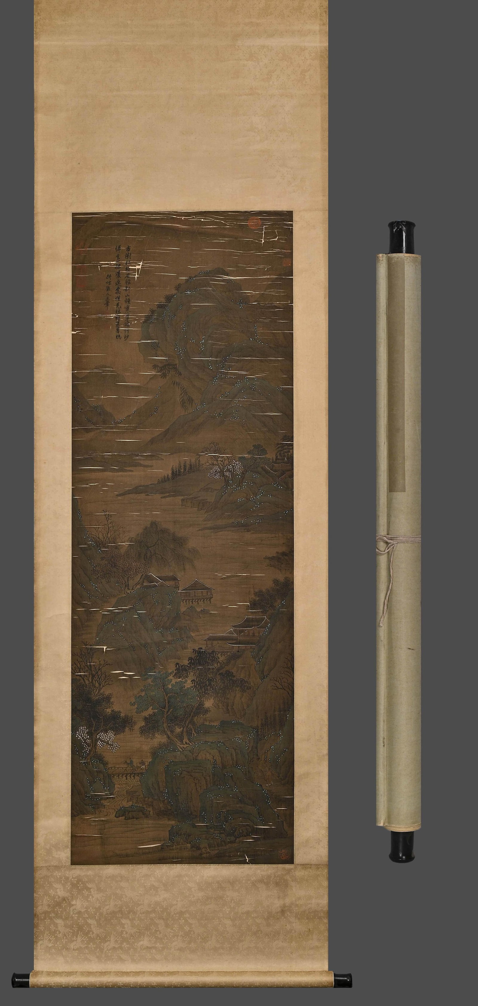 With Mark: Wang Hui, Chinese Painting Ink and Color on Silk, Hanging Scroll: With Mark: Wang Hui, Chinese Painting Ink and Color on Silk, Hanging Scroll. Dimension: 164x56cm