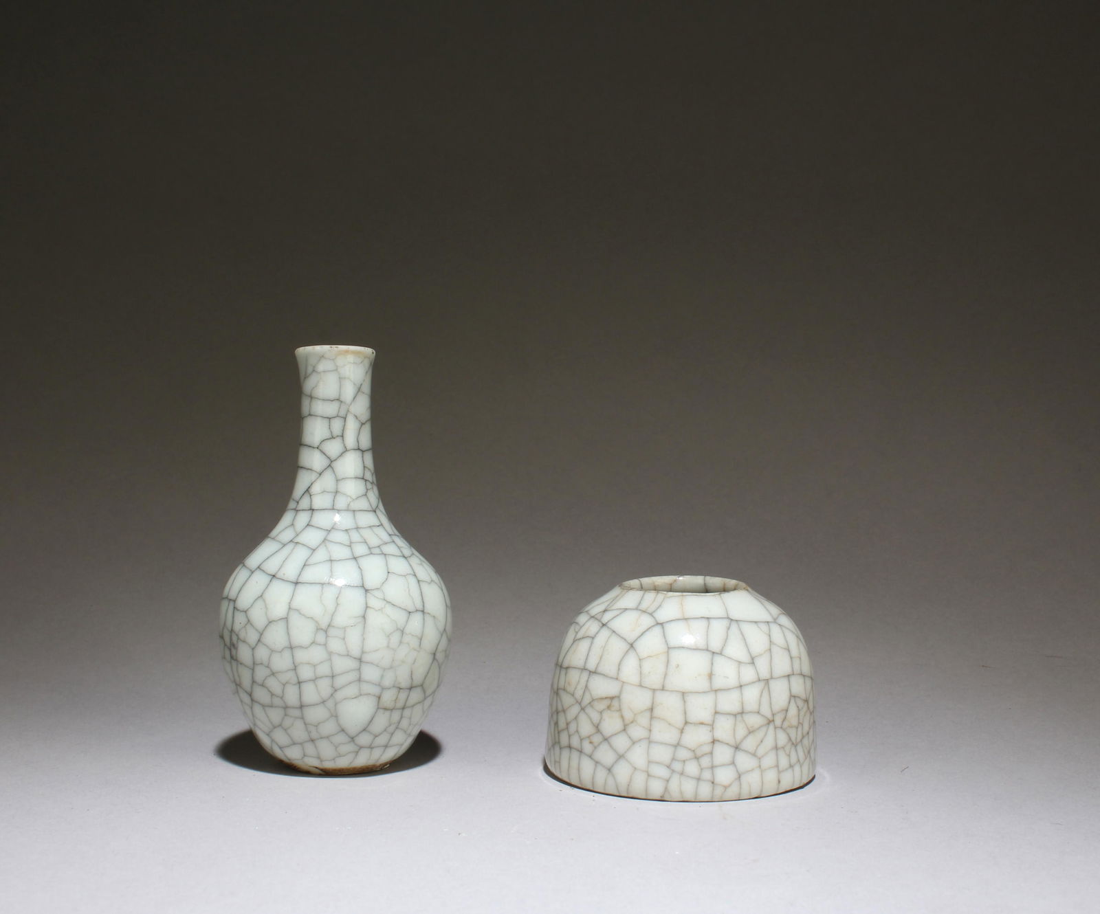 A Set of Antique Chinese Ge Ware Vase and Water Dropper (1 of 4)