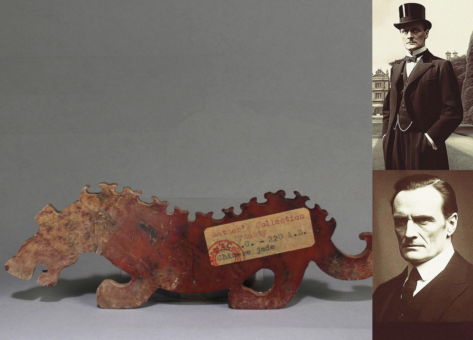 A Carved Jade Mythical Beast Shaped Figurine (1 of 6)