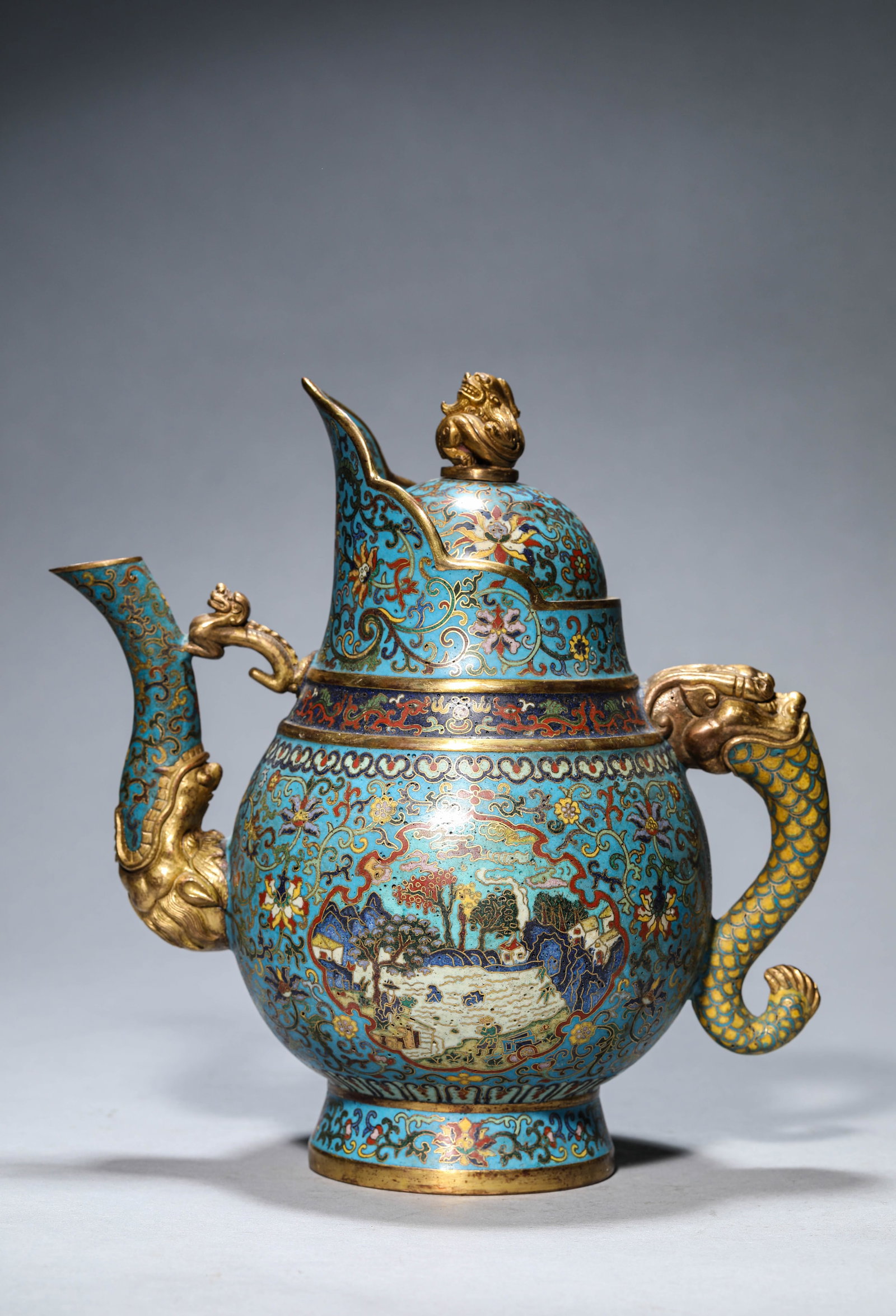 Cloisonne Enamel Enclosing Figure Story Monk'S Cap Jug (1 of 7)