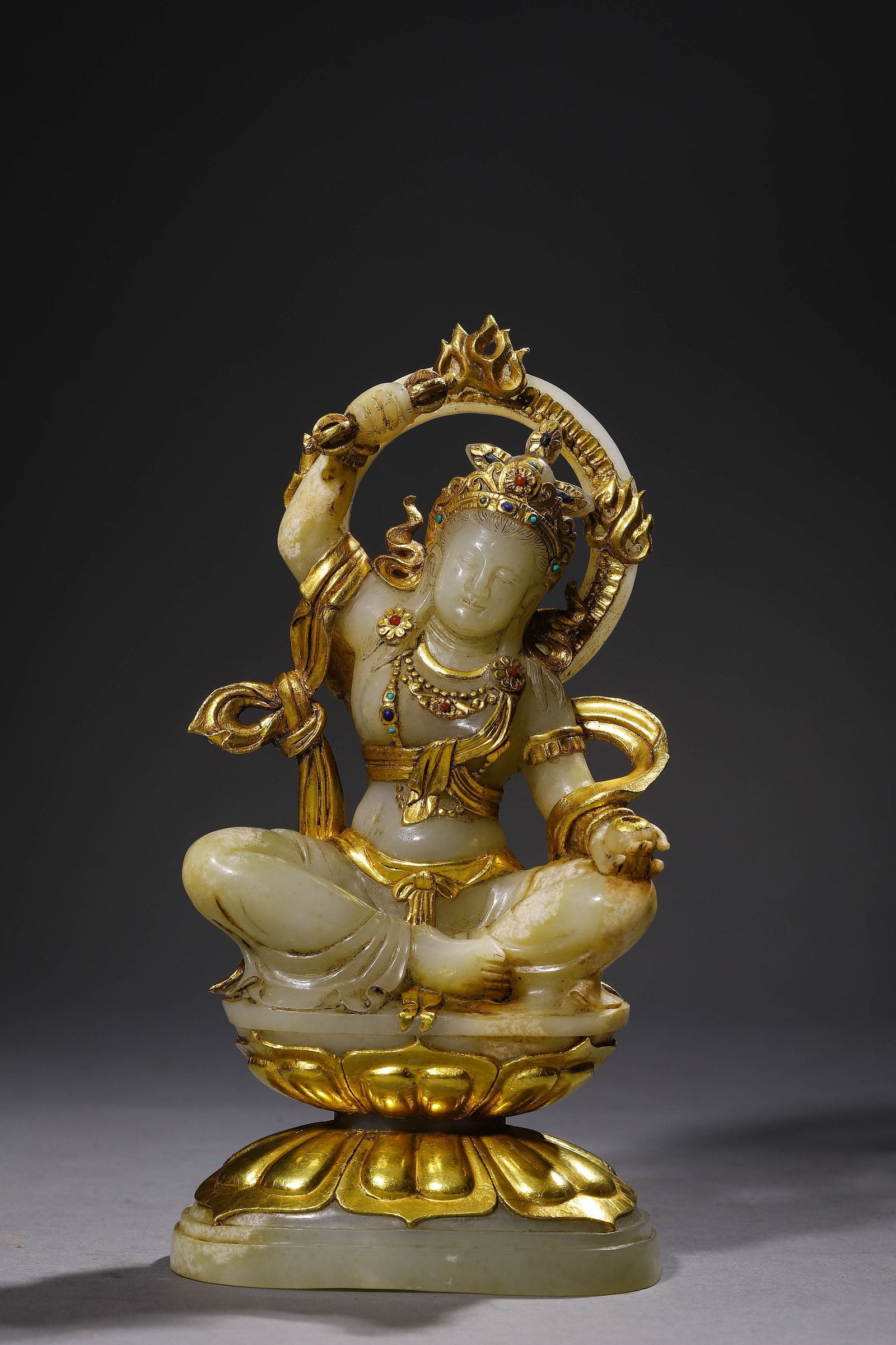 A Gold Jade Buddha with Gemstones (1 of 8)
