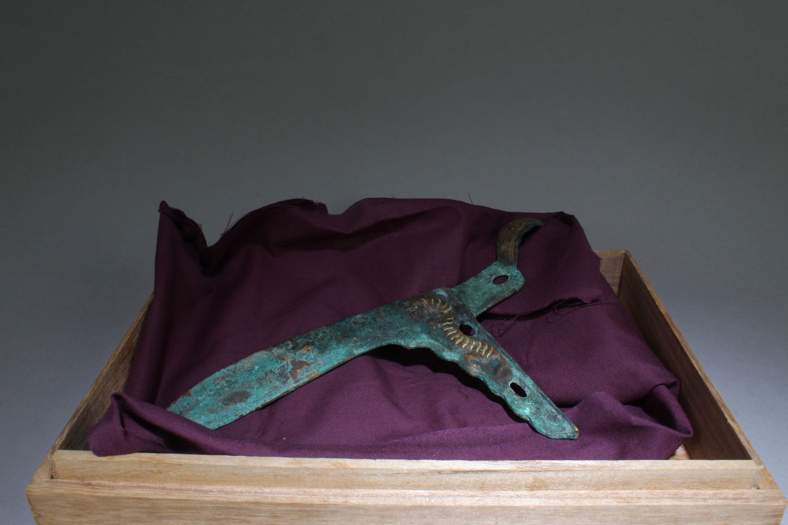 A Chinese Bronze Ornament with Gold Decoration with Box (1 of 5)