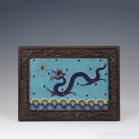 Cloisonne Enamel Dragon Hanging Panel