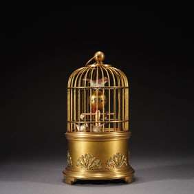 Gilt Bronze Birdcage Clock