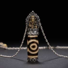 Dzi Bead Silver Necklace