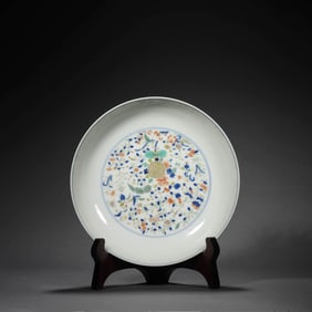 Doucai Glaze Flower Plate