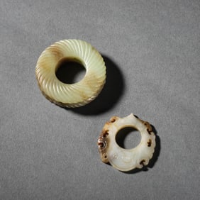 Two Carved Jade fittings