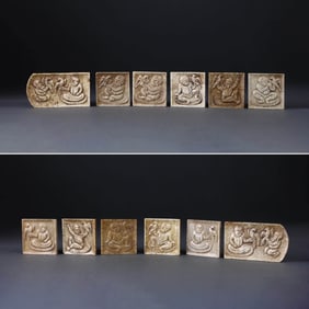 Set Of Brownish Jade Appliques