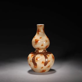Bois Faux Gilt-Inlaid Double-Gourd-Shaped Vase
