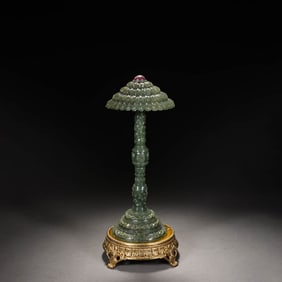 Spinach-green Jade Hat Stand