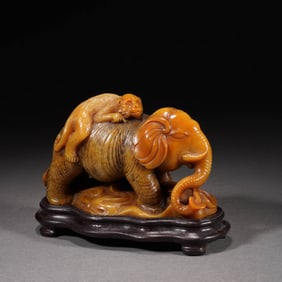 Shoushan Stone Elephant Ornament
