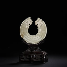 White Jade Phoenix Jade Bi
