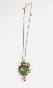 Chinese Jadeite Pendant and Necklace