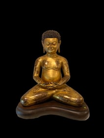 Ming Dynasty Gilt Bronze Seated Buddha Statue