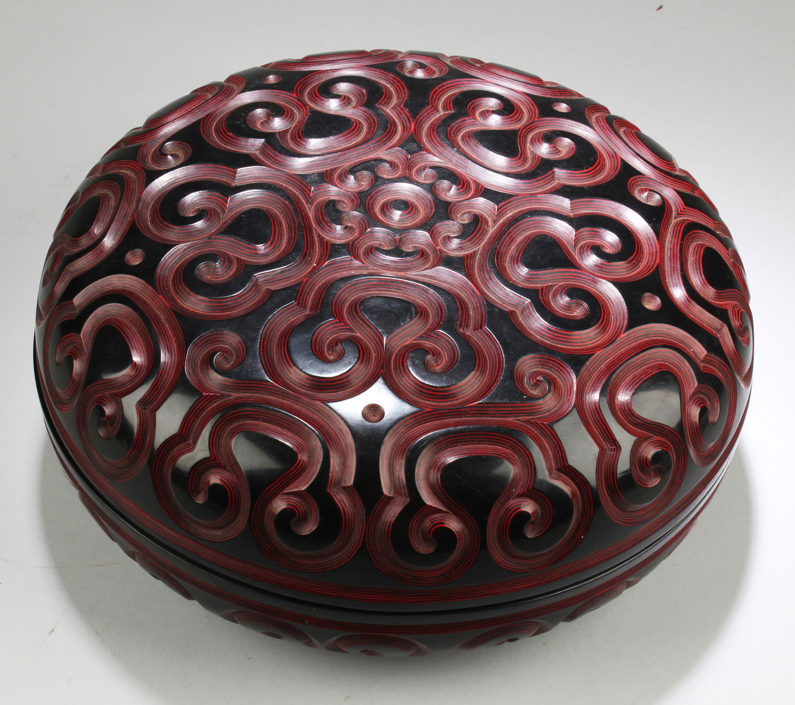 A Round Cinnabar Lacquer Box (1 of 3)