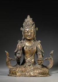 Gilt-Bronze Guanyin Statue