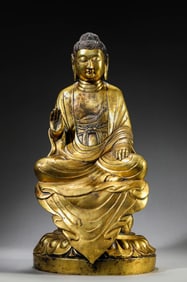 Gilt Bronze Statue of Amoghasiddhi Buddha