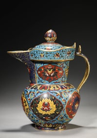Cloisonne Enamel Enclosing Lotus Monk's Cap Jug