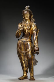 Gilt Bronze Statue of Padmapani Bodhisattva