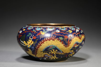 Cloisonne Enamel Sea&Dragon Alms Bowl