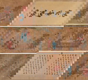 Tang Yin Mark, Chinese Figure Story Painting Handscroll