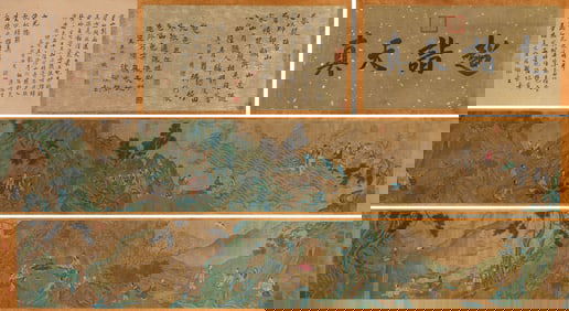 Qiu Ying Mark, Chinese Figure Story Painting Handscroll