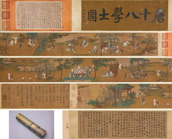 Emperor Zhao Ji Mark, Chinese Scholars Painting Handscroll