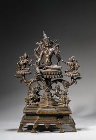 Copper Alloy Silver Inlaying Statue of Green Tara