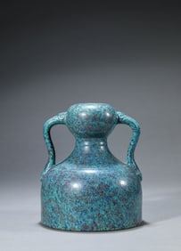 Lujun-Glazed Ruyi-Eared Double-Gourd Vessel